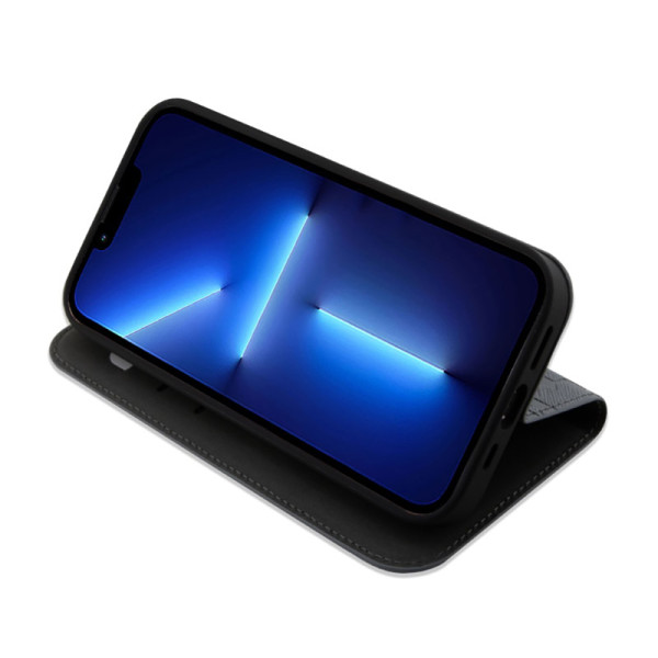 Etui Do iPhone 14 Pro Max Karl Lagerfeld Booktype Saffiano Monogram Srebrny