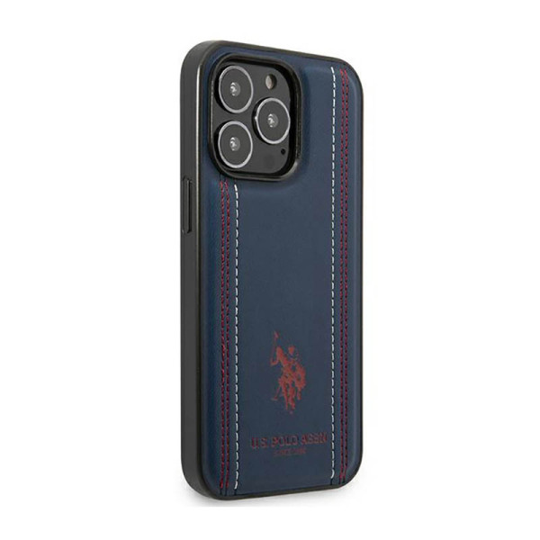 Etui Do iPhone 14 Pro Max Us Polo Assn Leather Stitch Niebieski