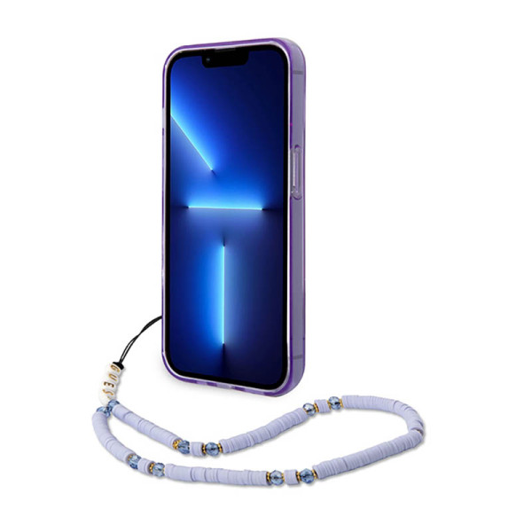 Etui Do iPhone 14 Pro Max Guess Translucent Pearl Strap Fioletowy
