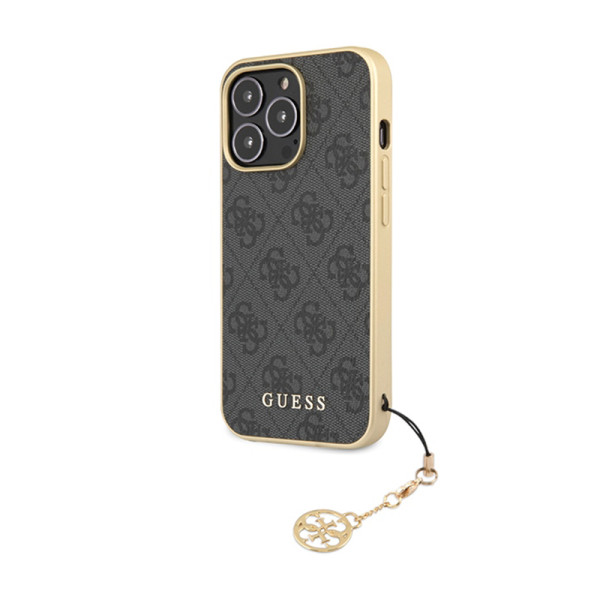 Etui Do iPhone 14 Pro Max Guess 4G Charms Collection Szary