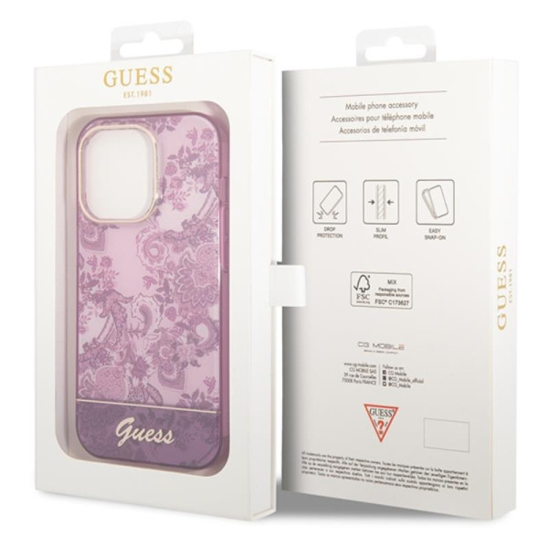 Etui Do iPhone 14 Pro Max Guess Porcelain Collection Różowy