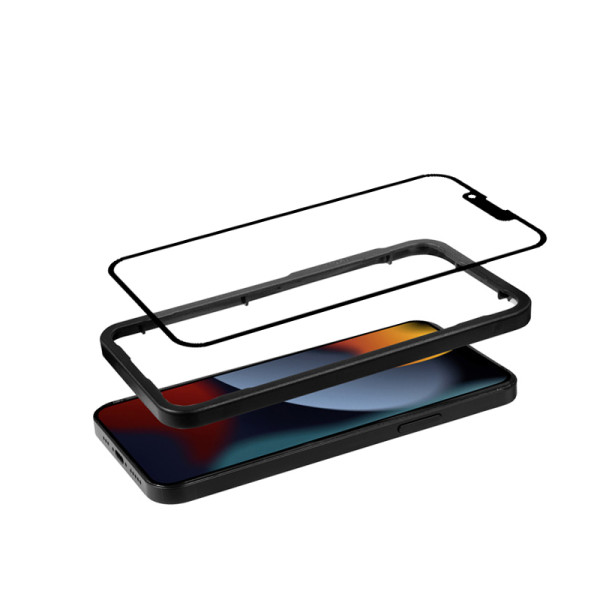 Szkło Hartowane 9H Na Cały Ekran iPhone 14 Plus / iPhone 13 Pro Max + Ramka Instalacyjna Crong Anti-Bacterial 3D Armour Glass
