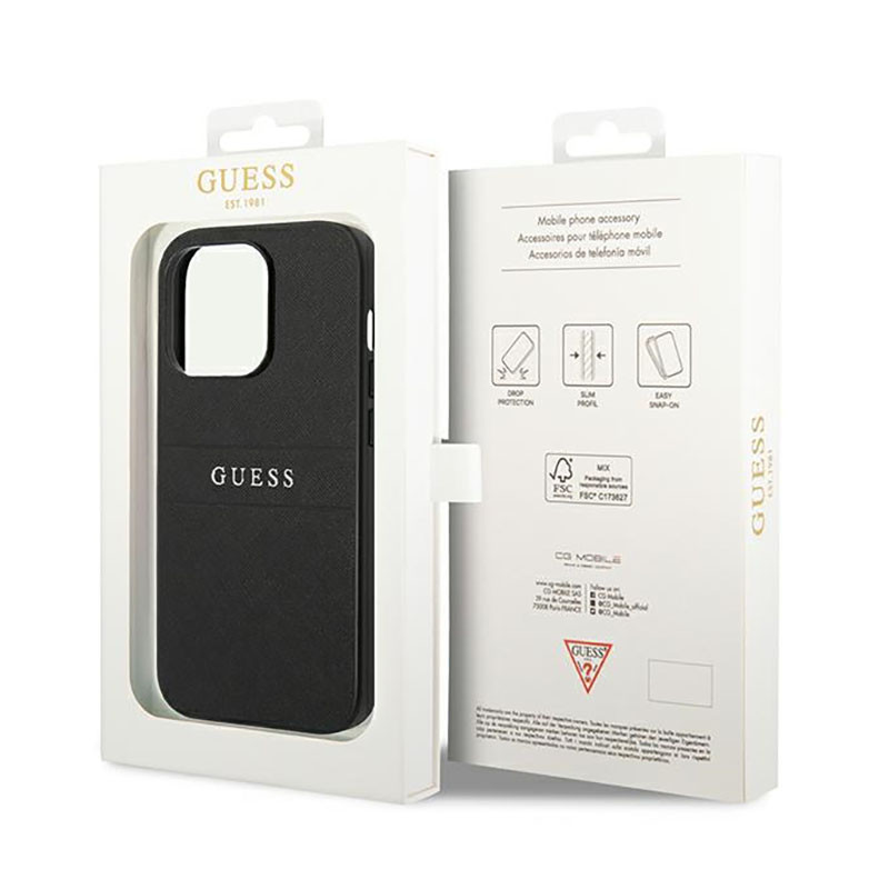 Etui Do iPhone 14 Pro Guess Saffiano Metal Logo...