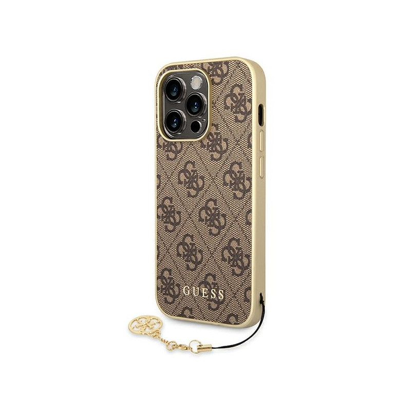Etui Do iPhone 14 Pro Guess 4G Charms Collection Brązowy