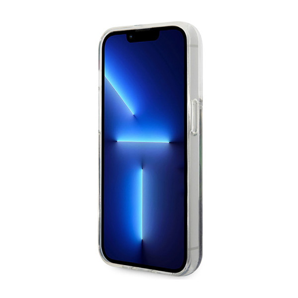 Etui Do iPhone 14 Pro Guess Liquid Glitter Flower Niebieski