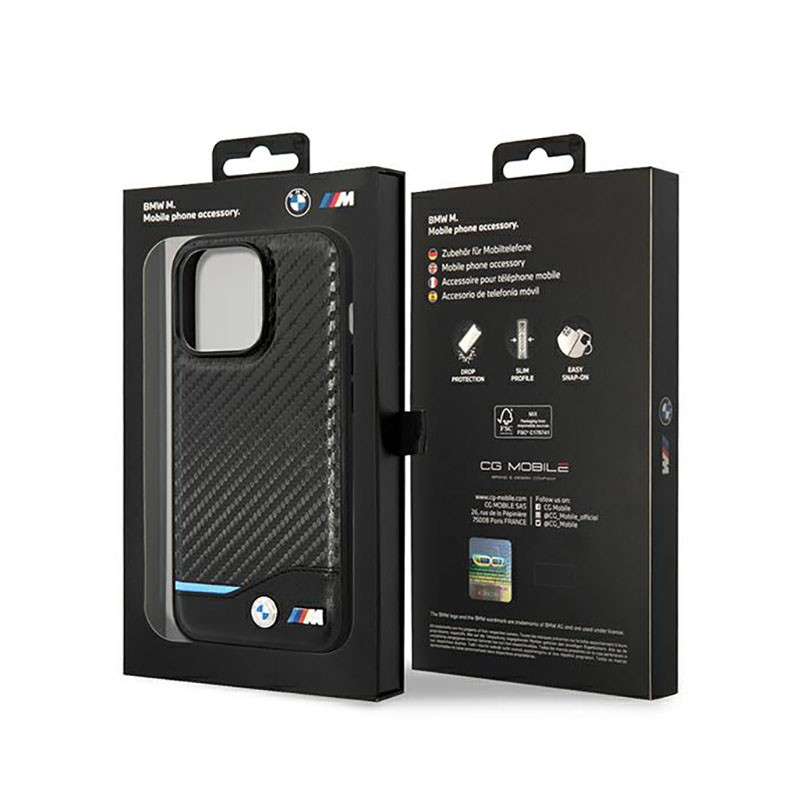 Etui Do iPhone 14 Pro BMW Leather Carbon Blue...
