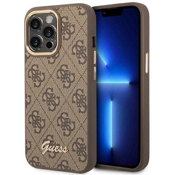 Etui Do iPhone 14 Pro Guess 4G Metal Camera Outline Case Brązowy