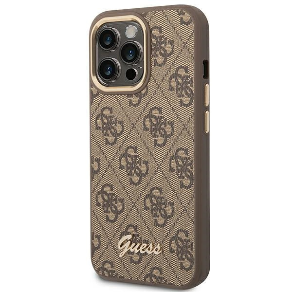 Etui Do iPhone 14 Pro Guess 4G Metal Camera Outline Case Brązowy