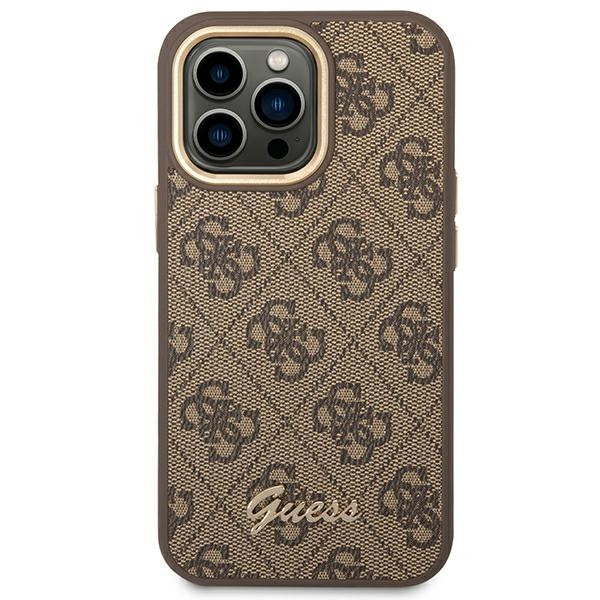 Etui Do iPhone 14 Pro Guess 4G Metal Camera Outline Case Brązowy