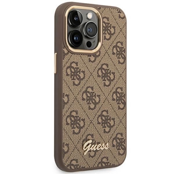Etui Do iPhone 14 Pro Guess 4G Metal Camera Outline Case Brązowy