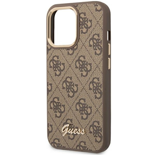Etui Do iPhone 14 Pro Guess 4G Metal Camera Outline Case Brązowy