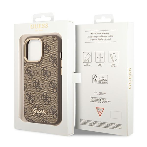 Etui Do iPhone 14 Pro Guess 4G Metal Camera Outline Case Brązowy