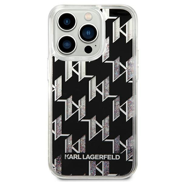 Etui Do iPhone 14 Pro Karl Lagerfeld Monogram Liquid Glitter Czarny