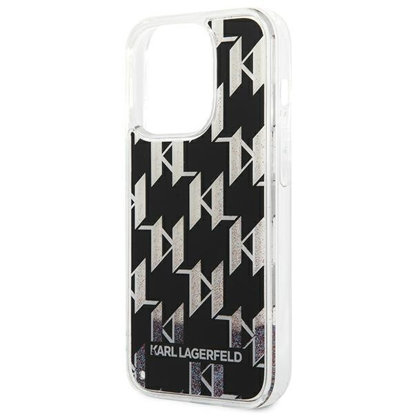Etui Do iPhone 14 Pro Karl Lagerfeld Monogram Liquid Glitter Czarny