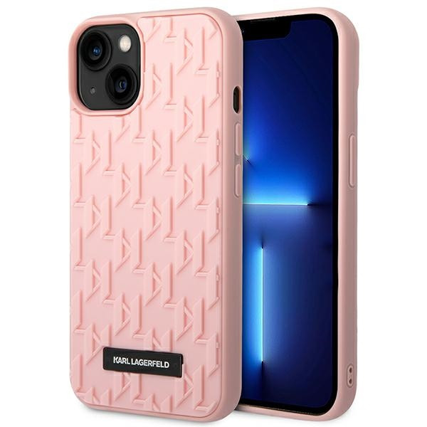 Etui Do iPhone 14 Plus Karl Lagerfeld Monogram 3D Pattern Różowy