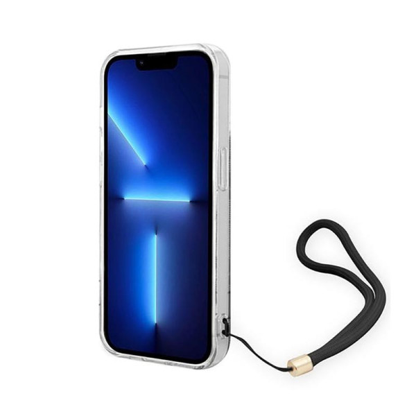 Etui Ze Smyczką Do iPhone 14 Pro Guess 4G Print Cord Czarny