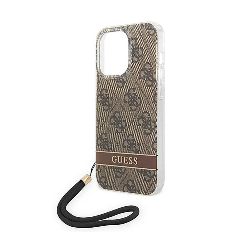 Etui Ze Smyczką Do iPhone 14 Pro Guess 4G Print...
