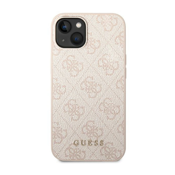 Etui Do iPhone 14 Plus Guess 4G Metal Gold Logo Różowy