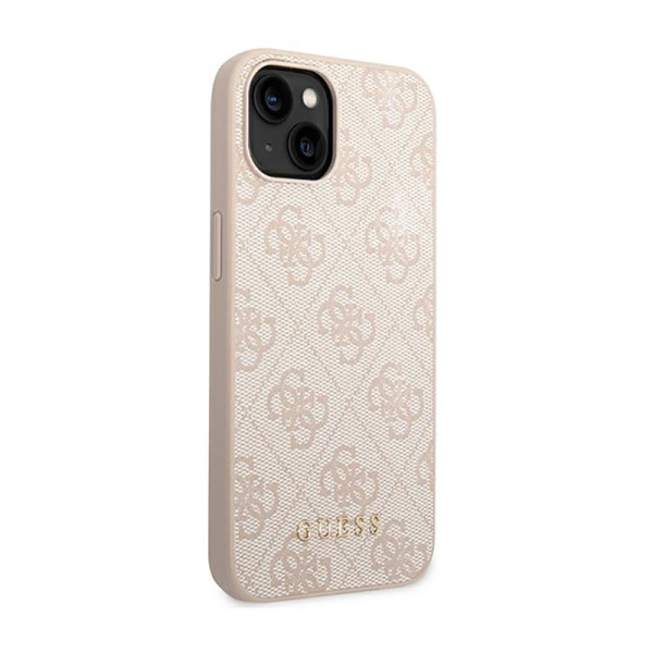 Etui Do iPhone 14 Plus Guess 4G Metal Gold Logo Różowy