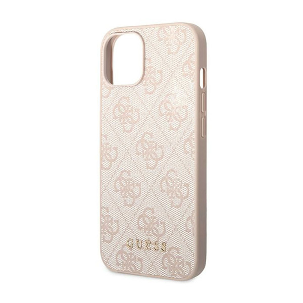 Etui Do iPhone 14 Plus Guess 4G Metal Gold Logo Różowy