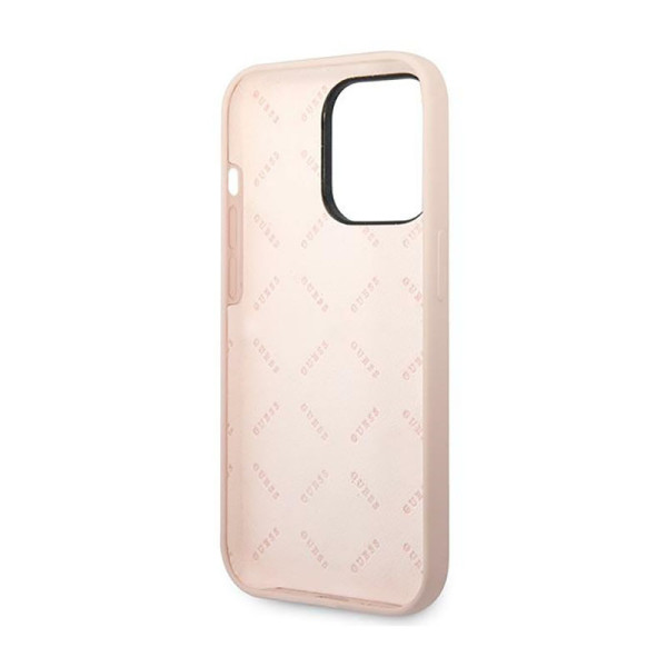 Etui Do iPhone 14 Pro Guess Silicone Triangle Logo Różowy