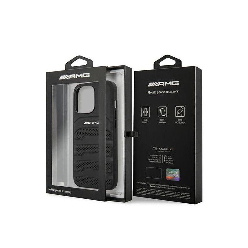 Etui Do iPhone 14 Pro AMG Debossed Lines Czarny
