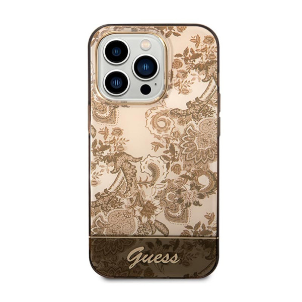 Etui Do iPhone 14 Pro Guess Porcelain Collection Brązowy