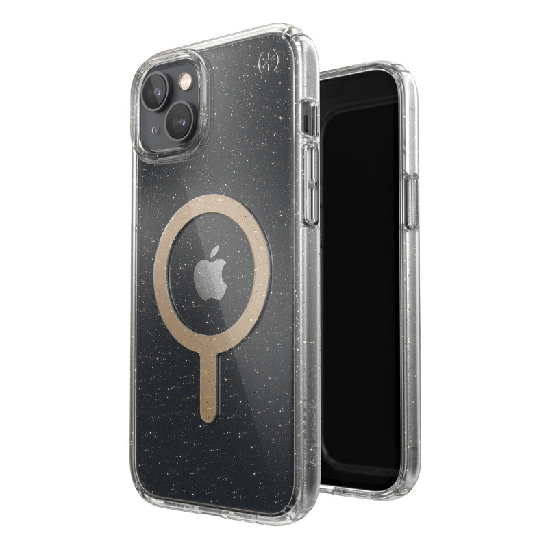 Etui Do iPhone 14 Plus Z Powłoką Microban Speck Presidio Perfect-Clear With Glitter + MagSafe Przezroczysty