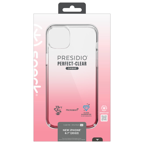Etui Do iPhone 14 Plus Z Powłoką Microban Speck Presidio Perfect-Clear + Ombre Przezroczysty