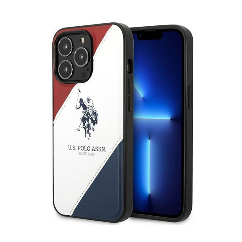 Etui Do iPhone 14 Pro Us Polo Assn Tricolor Embossed Biały