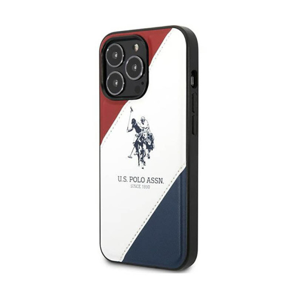 Etui Do iPhone 14 Pro Us Polo Assn Tricolor Embossed Biały
