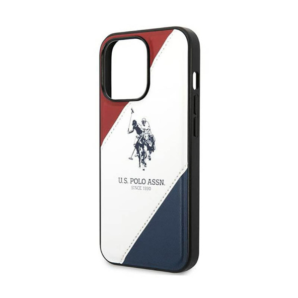 Etui Do iPhone 14 Pro Us Polo Assn Tricolor Embossed Biały