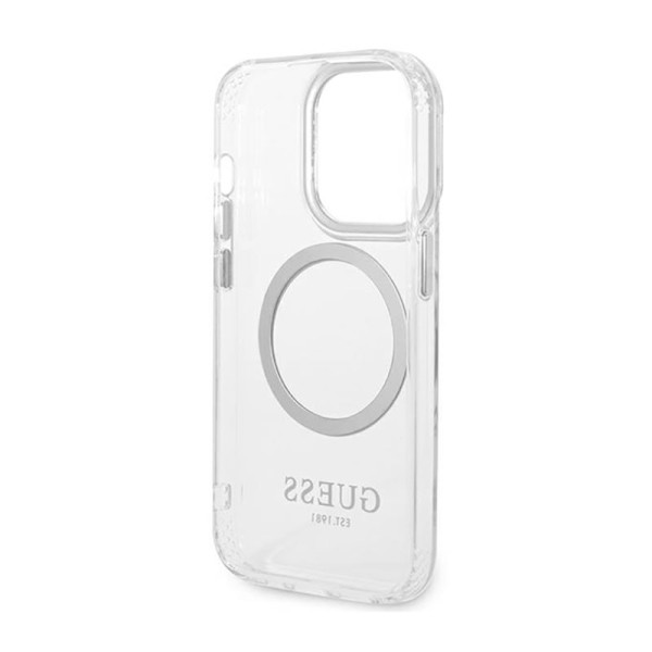 Etui Do iPhone 14 Pro Guess Metal Outline MagSafe Przezroczysty