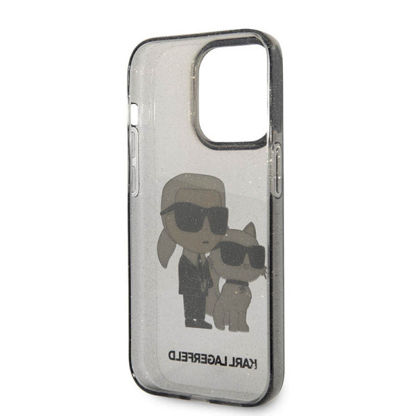 Etui Do iPhone 14 Pro Karl Lagerfeld Iml Glitter NFT Karl & Choupette Czarny