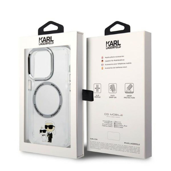 Etui Do iPhone 14 Pro Karl Lagerfeld Iml NFT Karl & Choupette MagSafe Przezroczysty