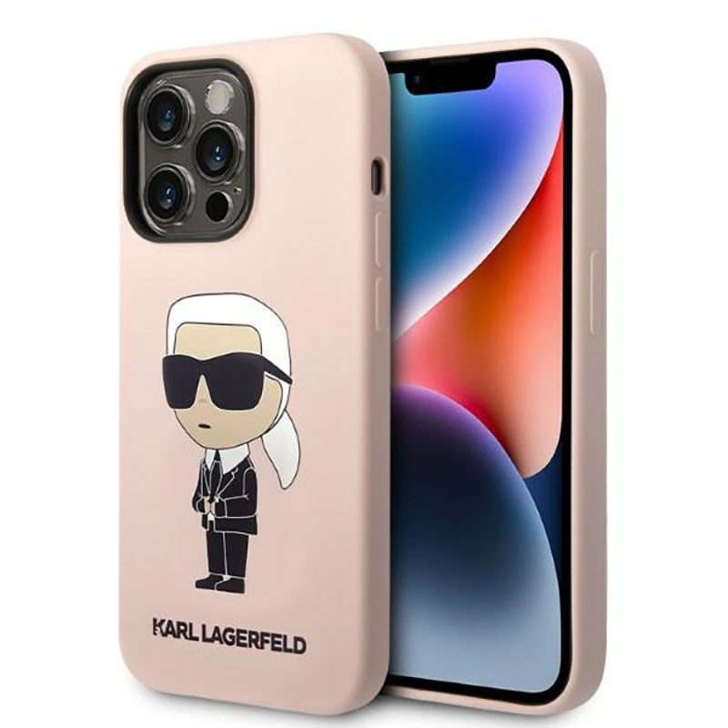 Etui Do iPhone 14 Pro Karl Lagerfeld Silicone NFT Ikonik MagSafe Różowy