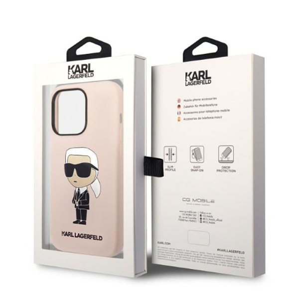 Etui Do iPhone 14 Pro Karl Lagerfeld Silicone NFT Ikonik MagSafe Różowy