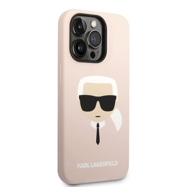 Etui Do iPhone 14 Pro Karl Lagerfeld Silicone Ikonik Karl`S Head MagSafe Różowy