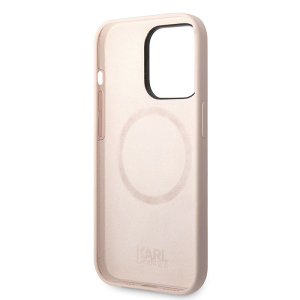 Etui Do iPhone 14 Pro Karl Lagerfeld Silicone Ikonik Karl`S Head MagSafe Różowy