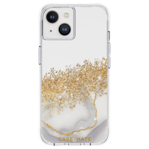 Etui Do iPhone 14 / iPhone 13 Zdobione Złotem Case-Mate Karat Przezrpczysty