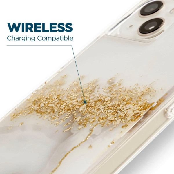 Etui Do iPhone 14 / iPhone 13 Zdobione Złotem Case-Mate Karat Przezrpczysty