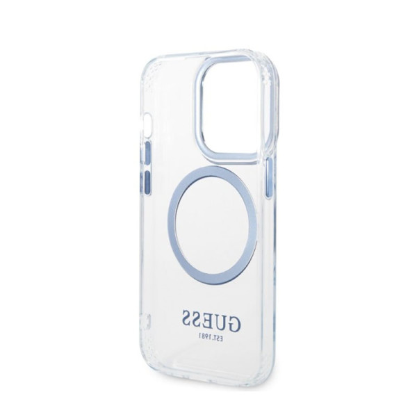 Etui Do iPhone 14 Pro Guess Metal Outline MagSafe Przezroczysty
