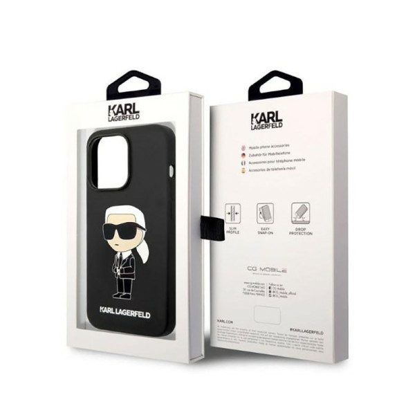 Etui Do iPhone 14 Pro Karl Lagerfeld Silicone NFT Ikonik Czarny