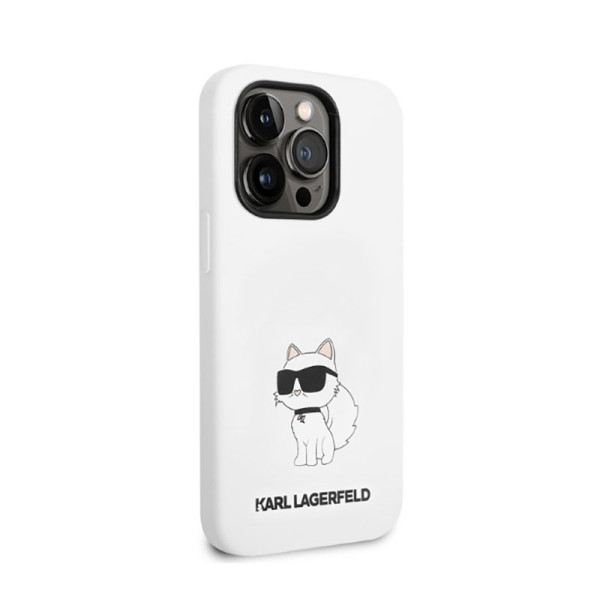 Etui Do iPhone 14 Pro Karl Lagerfeld Silicone NFT Choupette Biały