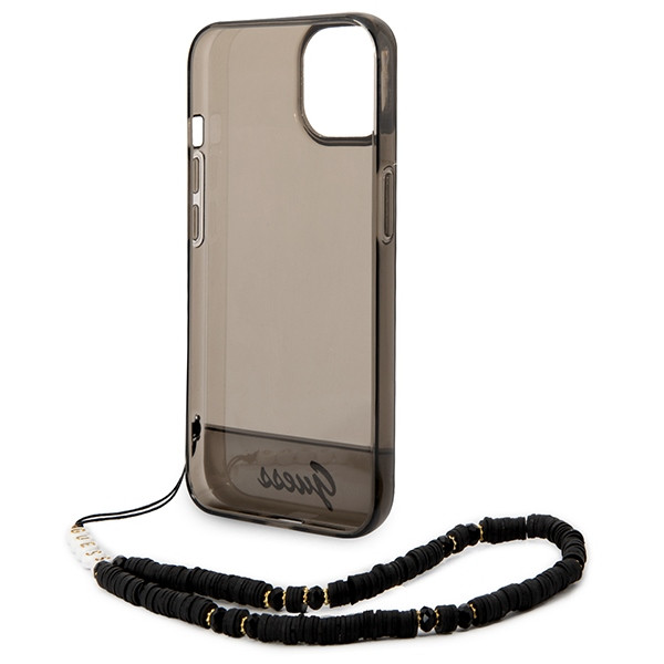 Etui Do iPhone 14 Plus Guess Translucent Pearl Strap Czarny