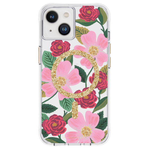 Etui Do iPhone 14 / iPhone 13 Zdobione Złotem Rifle Paper Clear MagSafe Przezroczysty