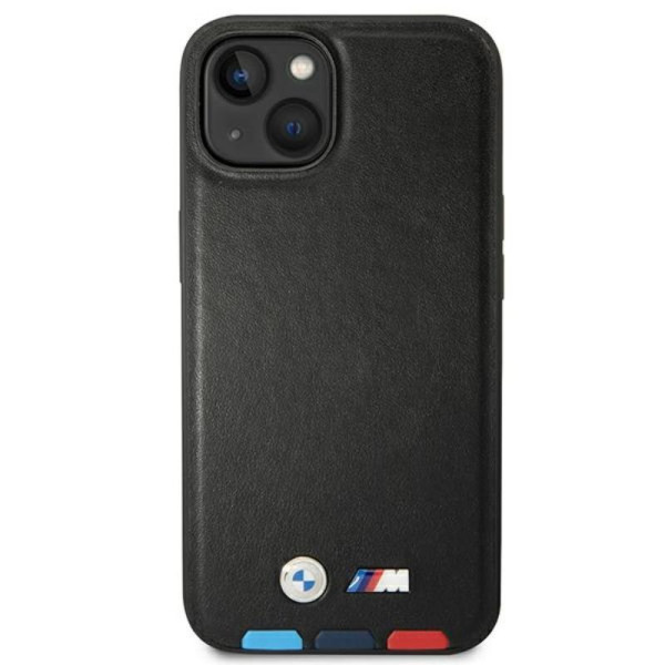 Etui Do iPhone 14 Plus BMW Leather Hot Stamp Tricolor Czarny