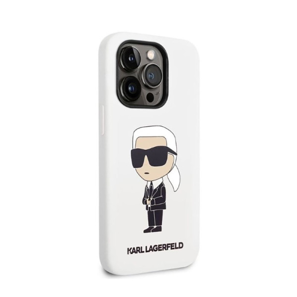 Etui Do iPhone 14 Pro Karl Lagerfeld Silicone NFT Ikonik Biały