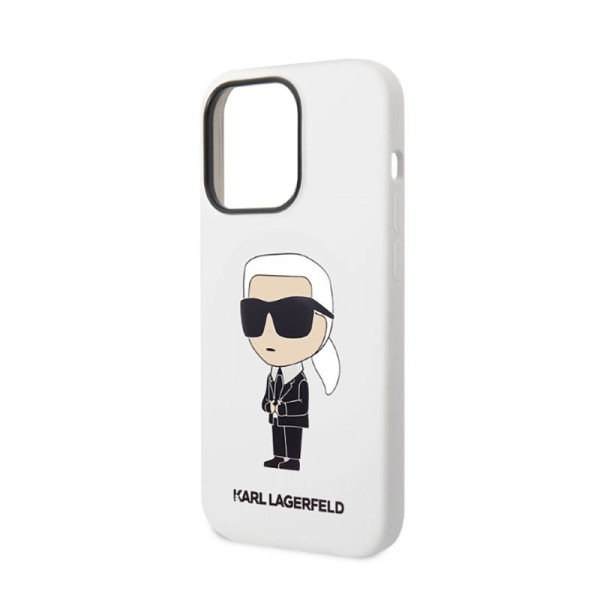Etui Do iPhone 14 Pro Karl Lagerfeld Silicone NFT Ikonik Biały