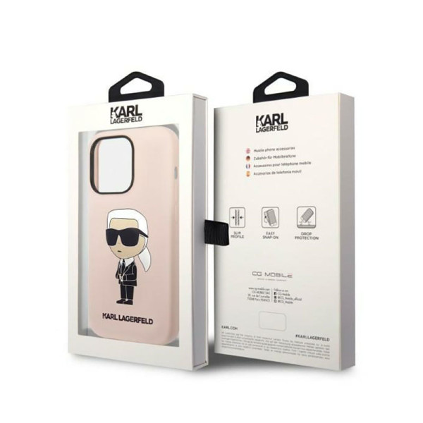 Etui Do iPhone 14 Pro Karl Lagerfeld Silicone NFT Ikonik Różowy